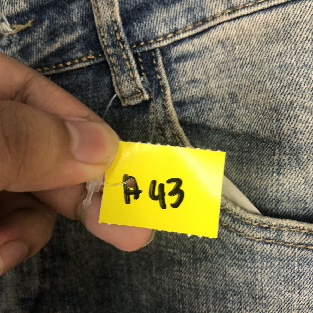 Japanese Brand Bvsseve Blue Distressed ripped jogger Denim Pants #A43 Size US 32 / EU 48 - 14 Thumbnail