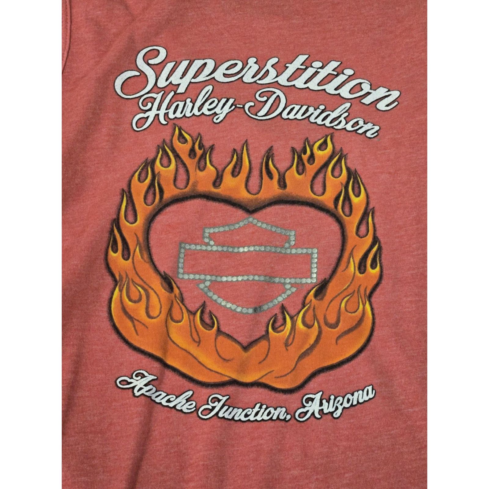 Harley Davidson VINTAGE Harley-Davidson Shirt Womens Large Pink Tank Top Superstition Arizona Flame Graphic Size M / US 6-8 / IT 42-44 - 5 Thumbnail