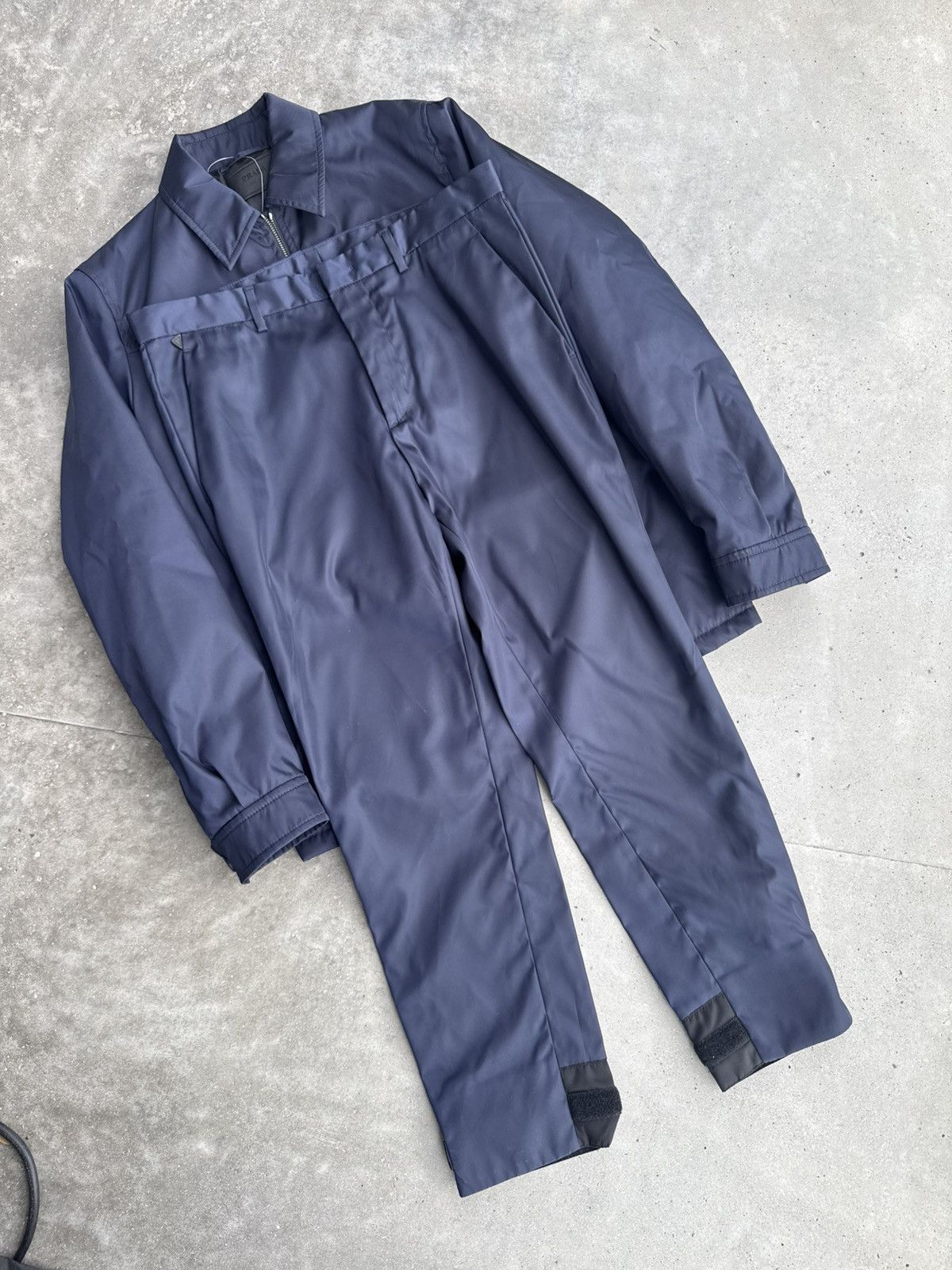 Prada Prada Nylon Navy Set Jacket + Pants Designer Luxury paris Size US M / EU 48-50 / 2 - 2 Thumbnail