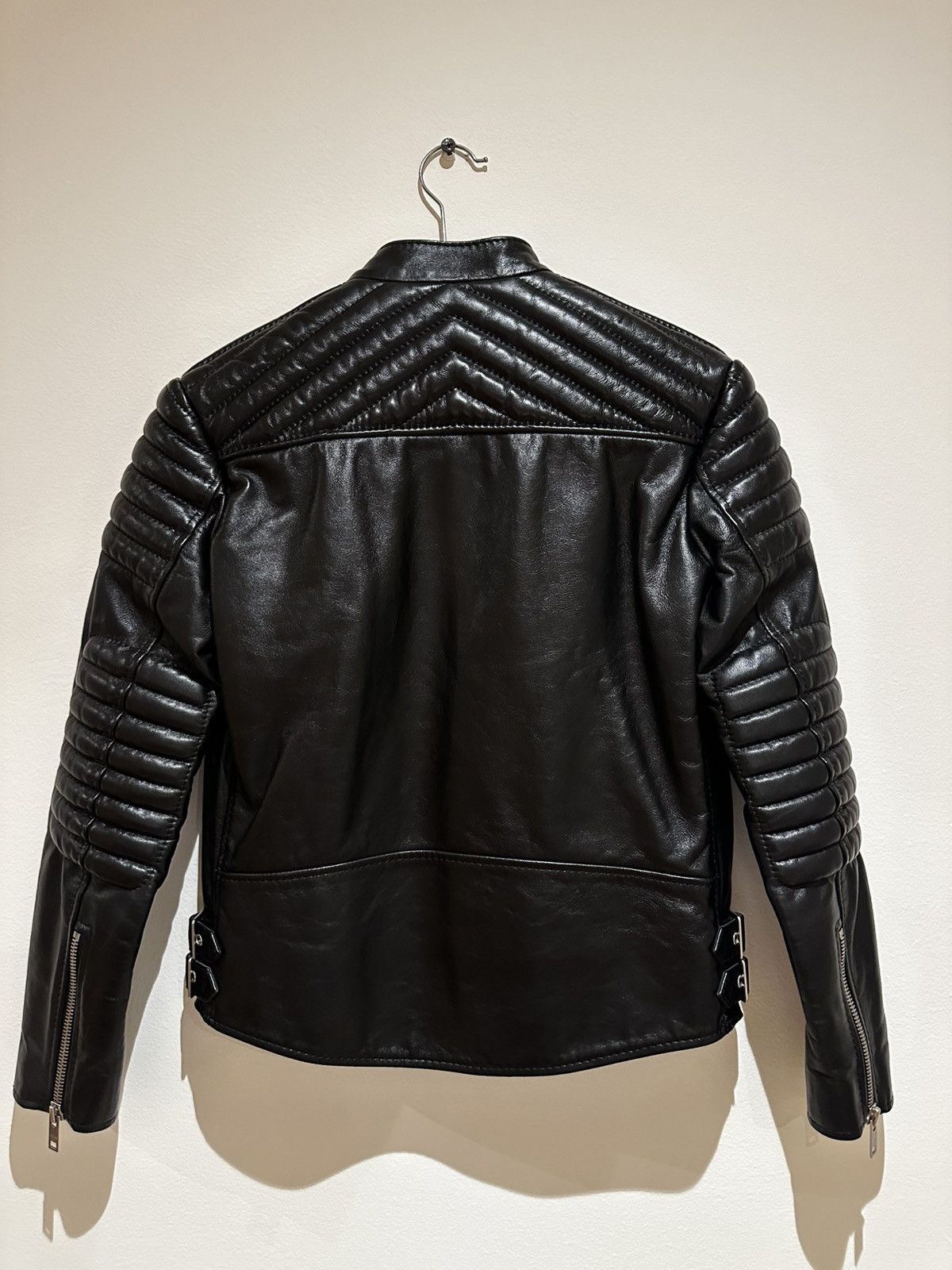 Celine AW19 Biker Jacket Black Leather Padded Size XS / US 0-2 / IT 36-38 - 5 Thumbnail