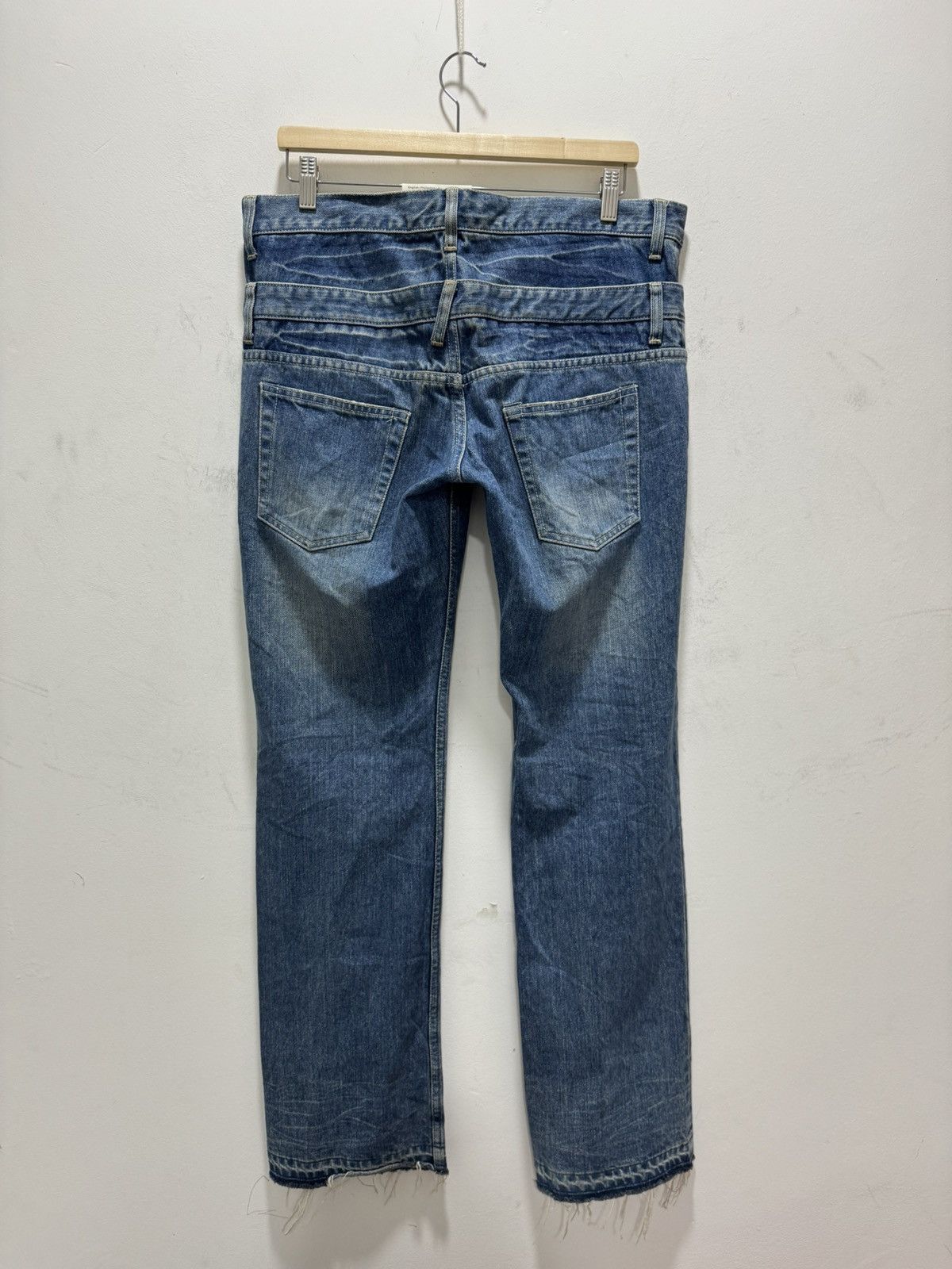 Japanese Brand JAPANESE DESIGN DOUBLE WAIST DISTRESSED DENIM JEANS Size US 34 / EU 50 - 10 Thumbnail
