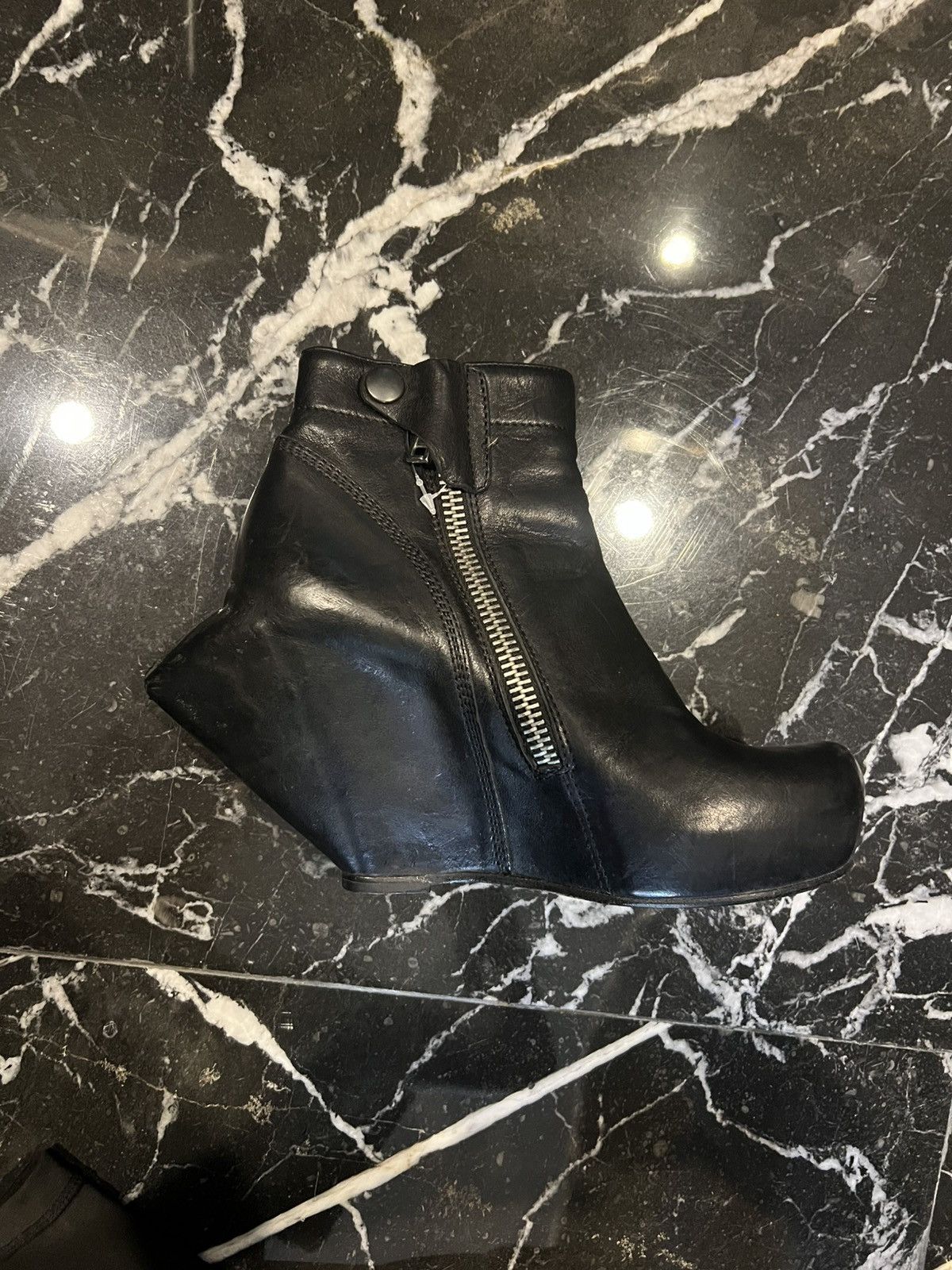 Rick Owens Rick Owens black turbo ankle boots with peak wedge Size US 5 / IT 35 - 4 Thumbnail