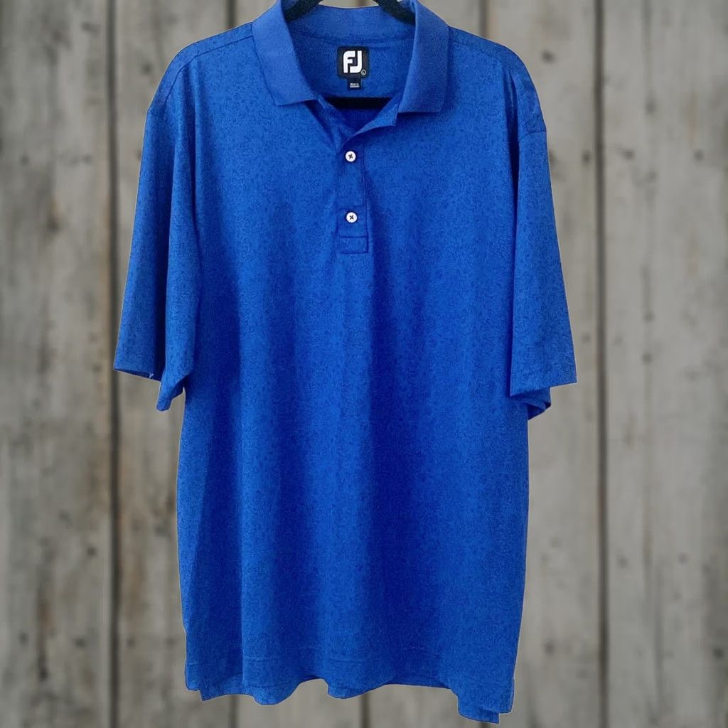 Footjoy FootJoy Blue Collared Shortsleeve Golf Shirt Floral Quarter Button Up - Large Size US L / EU 52-54 / 3 - 1 Thumbnail