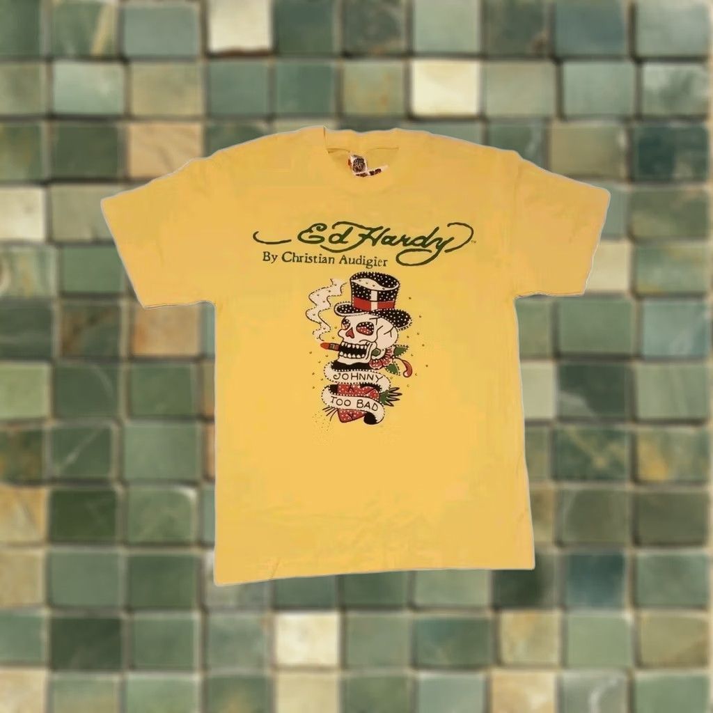 Ed Hardy Vtg ED HARDY Skull Logo Shirt MEN’S Medium NWT deadstock MSRP 20 Size US M / EU 48-50 / 2 - 1 Thumbnail