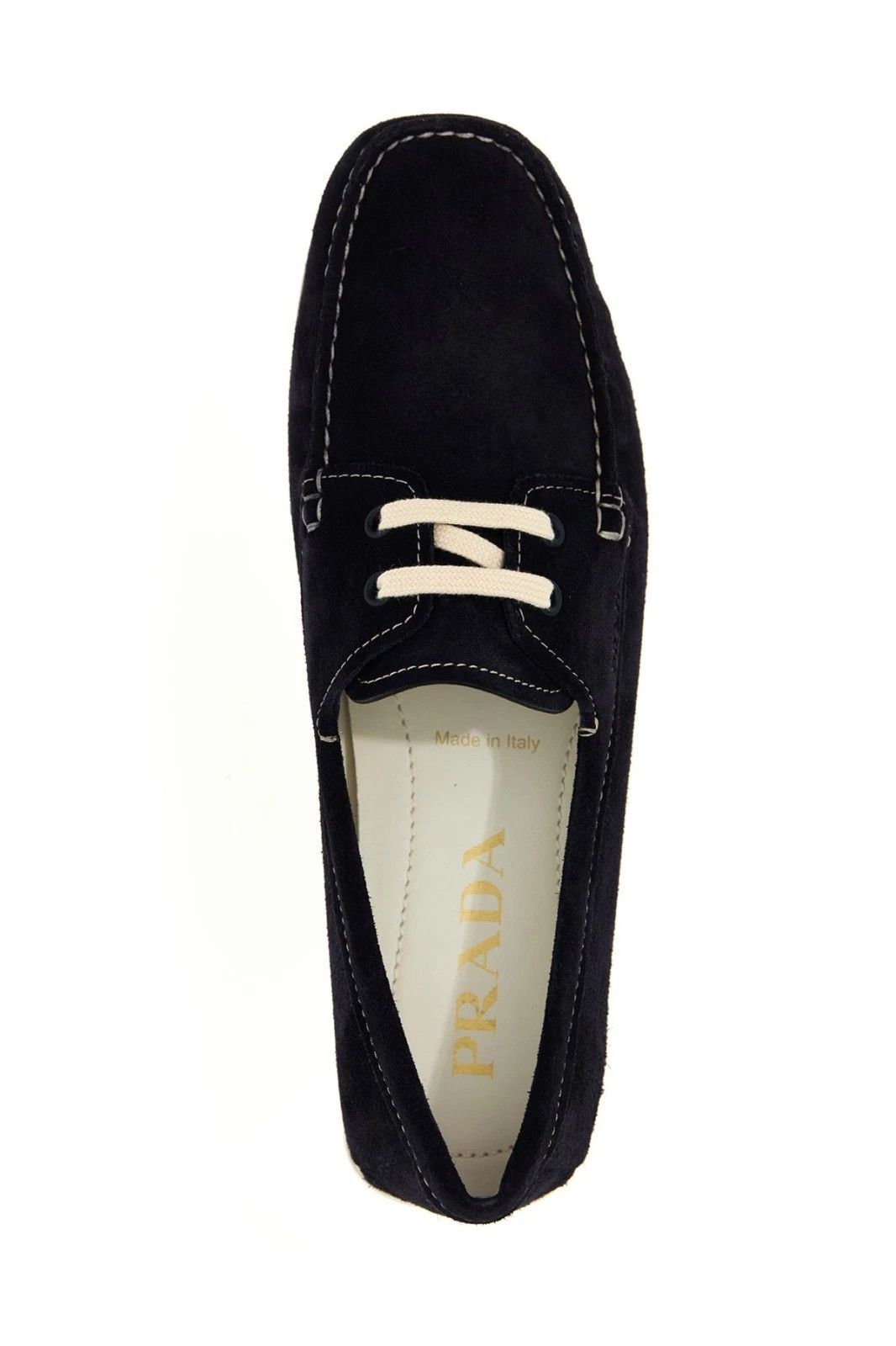 Prada PRADA Driver Blue Leather Loafers New & Authentic Size US 7 / IT 37 - 4 Thumbnail