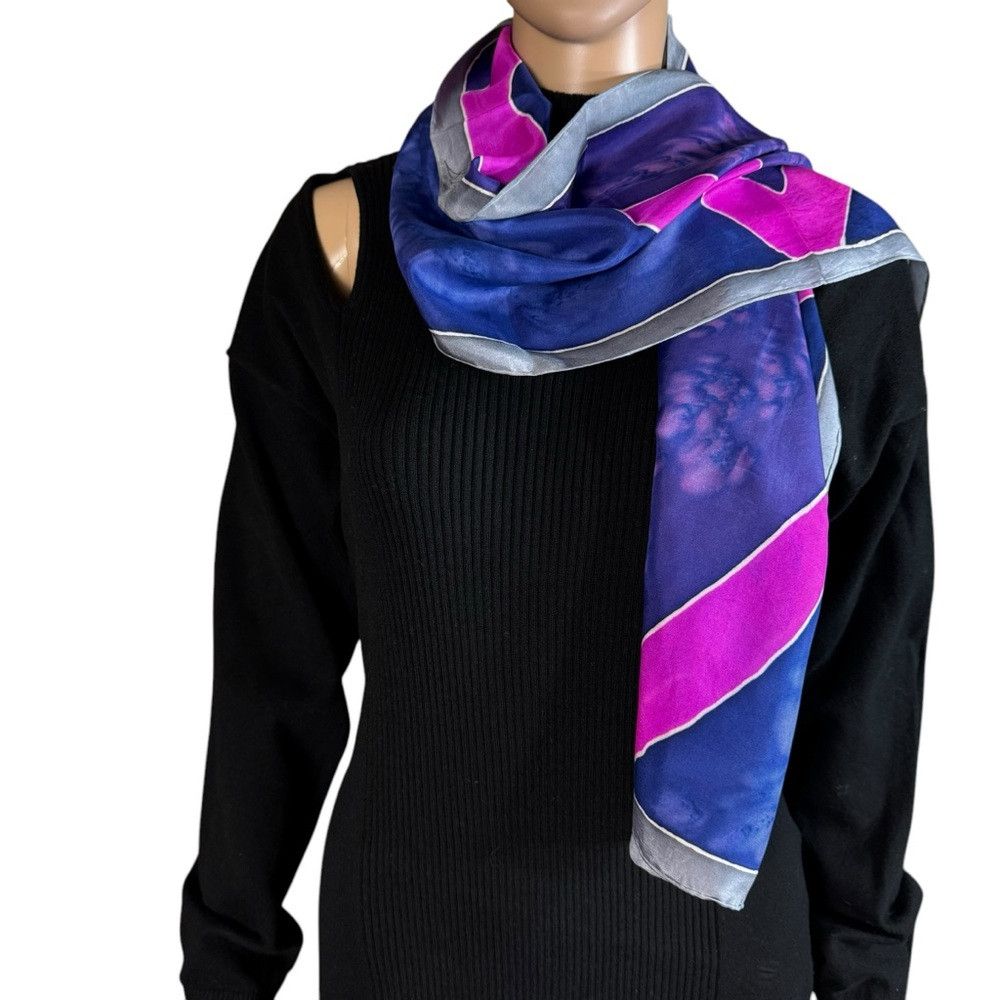 Other Hand-Dyed Silk Rectangle Scarf 12'' x 58'' Size ONE SIZE - 2 Thumbnail