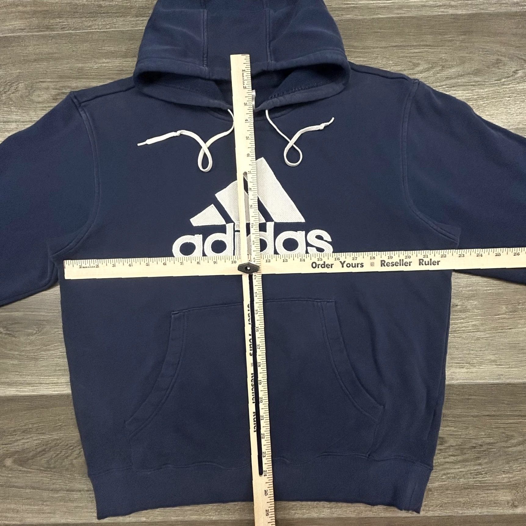 Adidas VINTAGE Adidas Hoodie Mens M Navy Blue Pullover Big Logo Fleece Sweatshirt Size US M / EU 48-50 / 2 - 6 Thumbnail