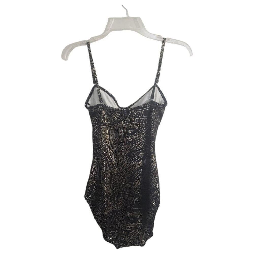 Dior CT1905 Christian Dior Vintage Black & Gold Bathing Suit 12 Size ONE SIZE - 5 Thumbnail