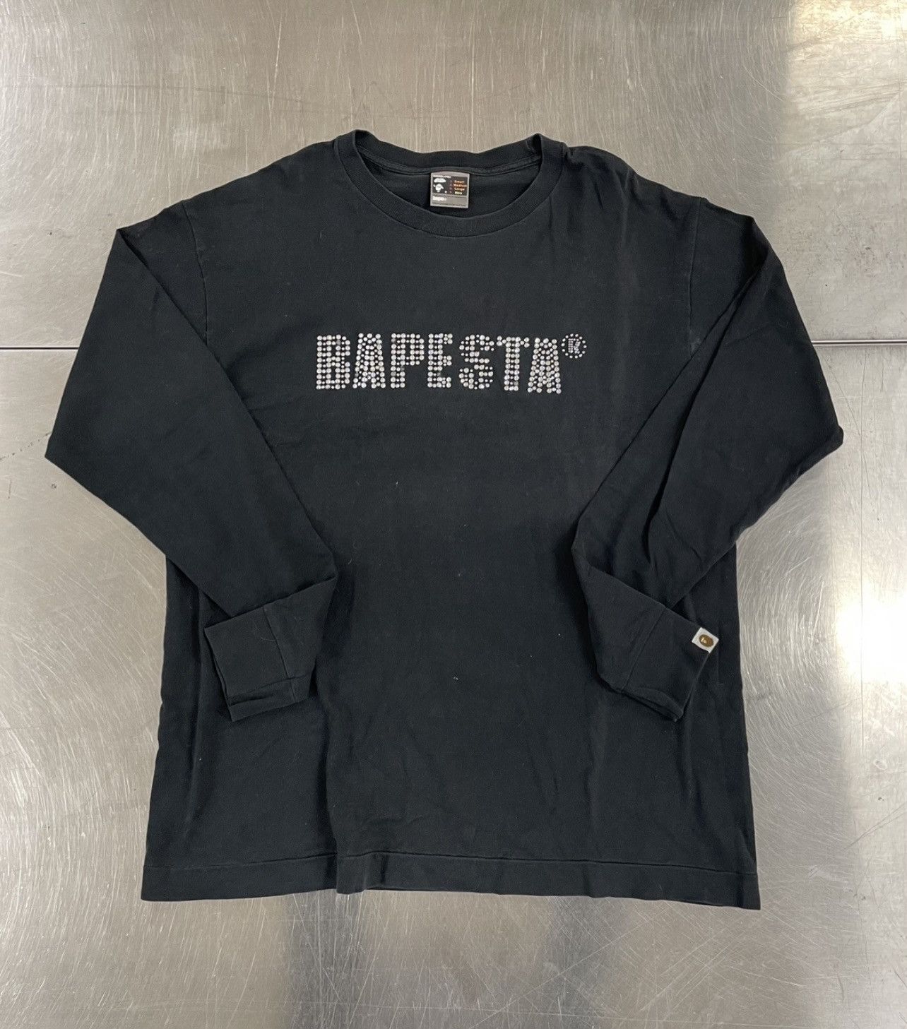 image of Swarovski Bapesta Long Sleeve Tee in Black, Men's (Size XL)