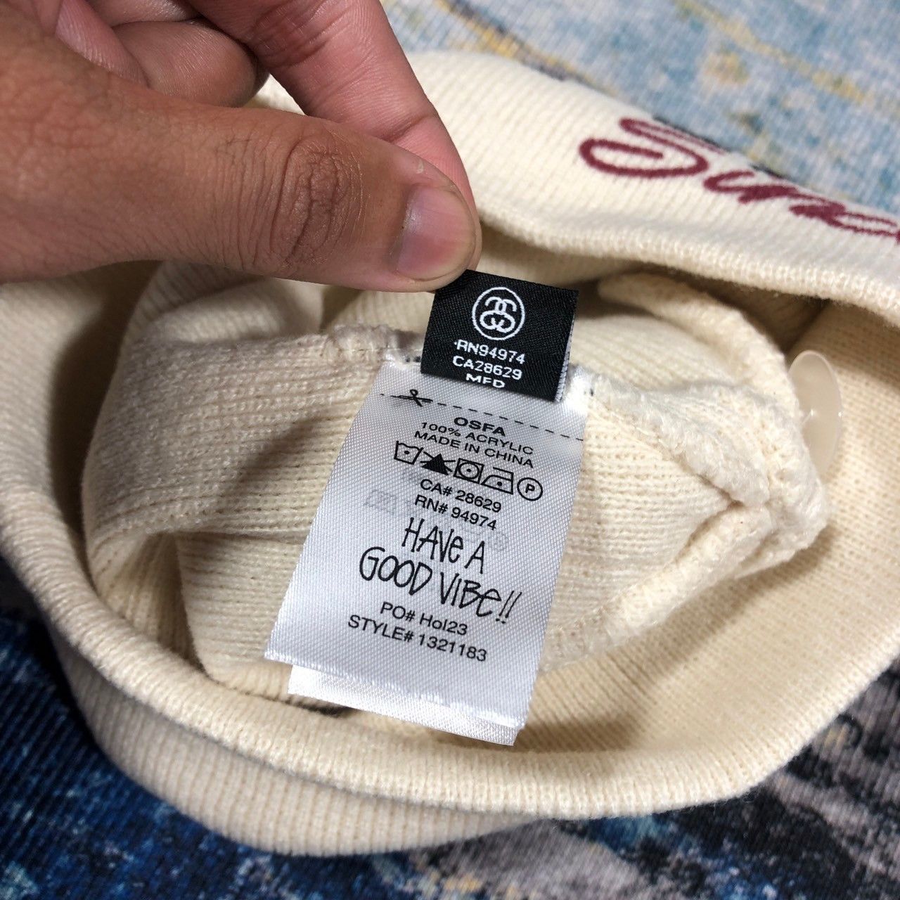 Stussy Stussy Workgear Print Skullcap Beanie Size ONE SIZE - 5 Thumbnail