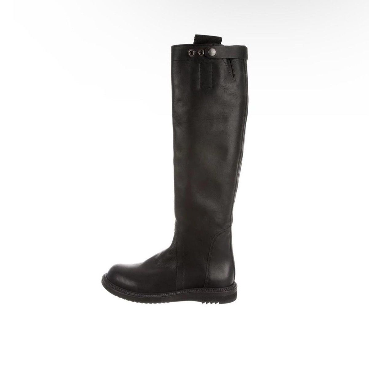 Rick Owens RICK OWENS BLACK LEATHER KNEE-HIGH BOOTS Size US 8 / IT 38 - 1 Thumbnail