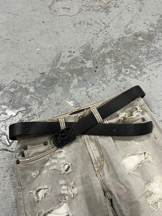 Designer × Dsquared2 × Vintage DSquared2 Black Leather Belt Size ONE SIZE - 2 Thumbnail