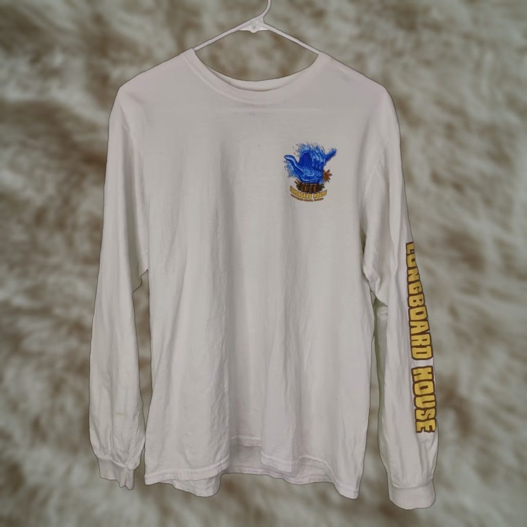 Vintage VINTAGE Longboard House Surfing T-Shirt Long Sleeve White S Adult Men Womens Crew Neck - Surfing Theme Size US S / EU 44-46 / 1 - 1 Thumbnail