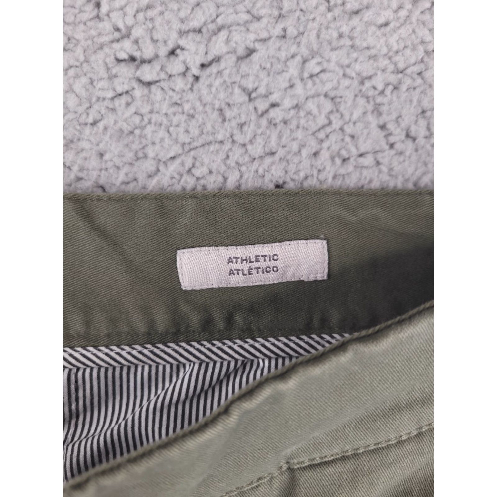 Vintage Goodfellow Pants Mens 34x33 Olive Green Chino Slim Straight Fit Size US 34 / EU 50 - 6 Thumbnail