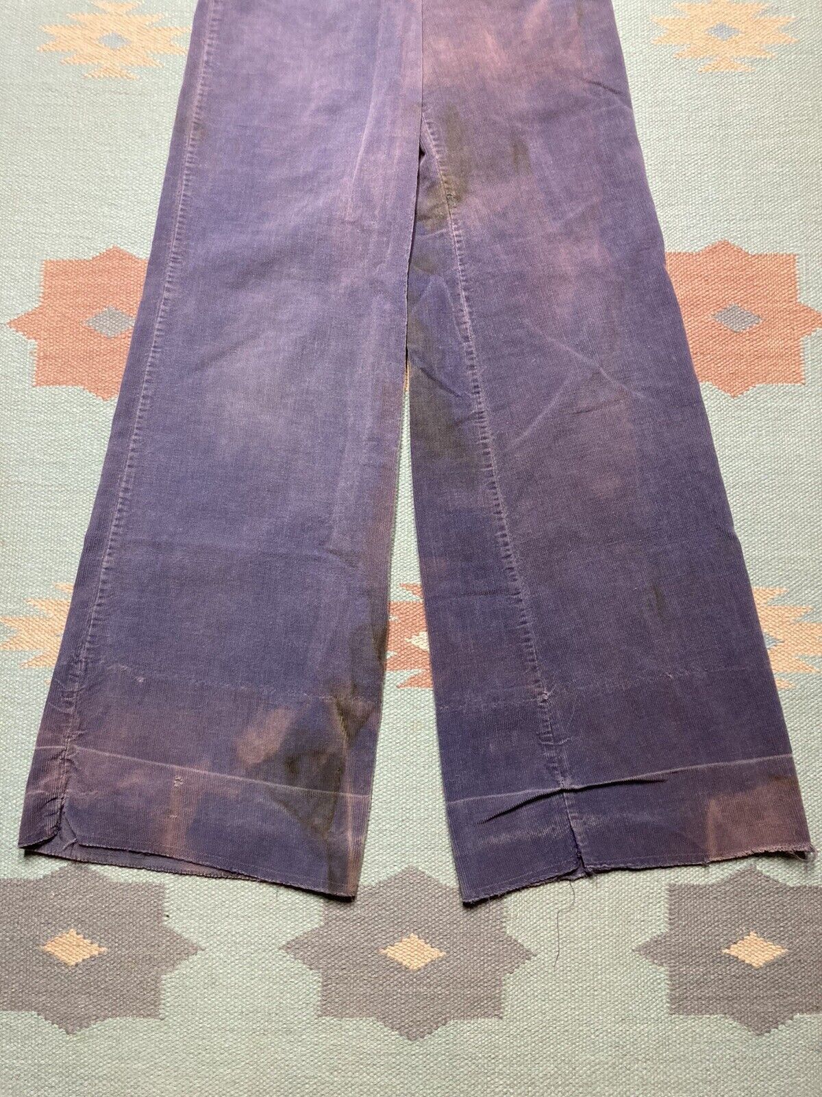 Vintage 70s corduroy bell bottoms elephant flare pants faded 22x33 Size 22" - 2 Thumbnail