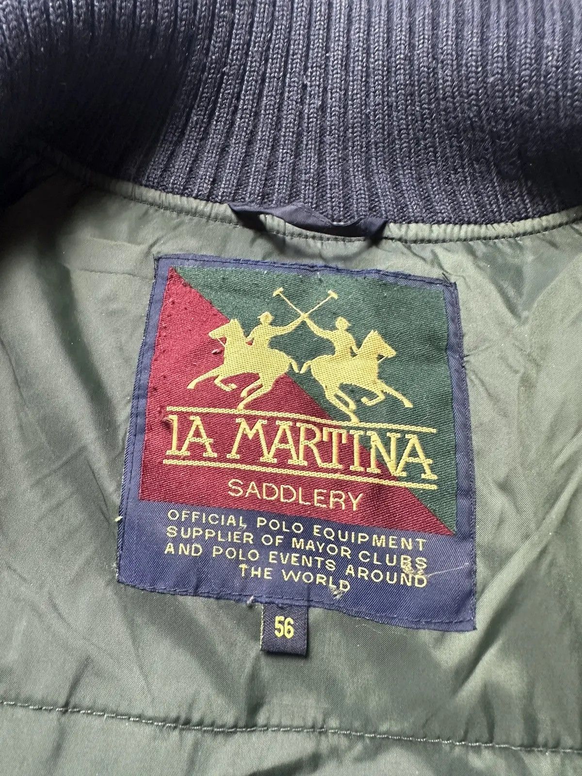 Vintage La Martina polo jacket down bomber logo L/XL