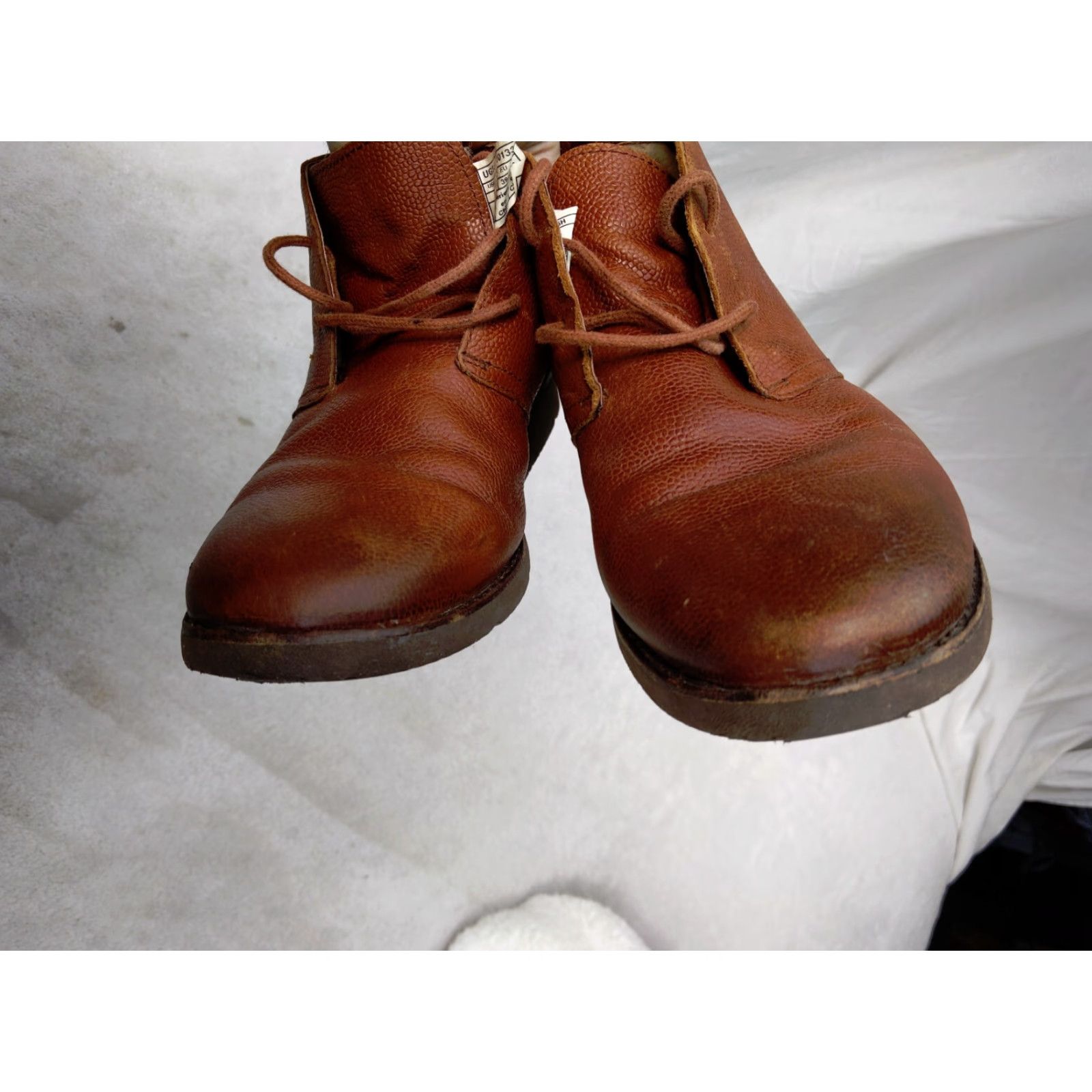 Ugg UGG Ankle Boots Womens 7 39.5 Brown Leather Lace Up Booties Shearling Mid N/A Womens Bootie Size US 6 / IT 36 - 7 Thumbnail