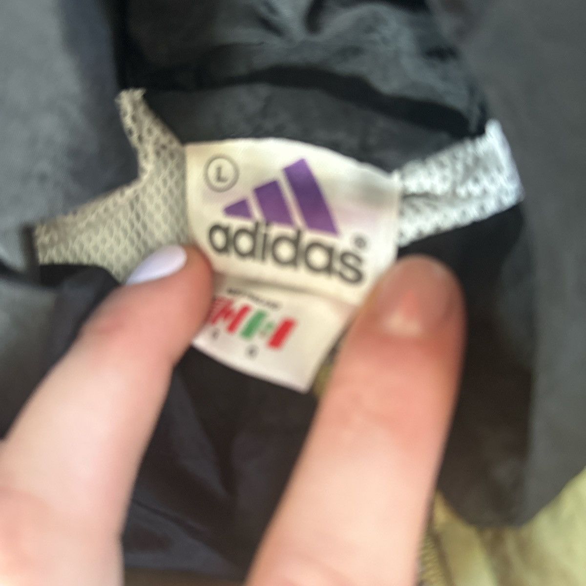 Adidas Black Yellow Green Thrifted Womens L Adidas Windbreaker Size L / US 10 / IT 46 - 3 Thumbnail