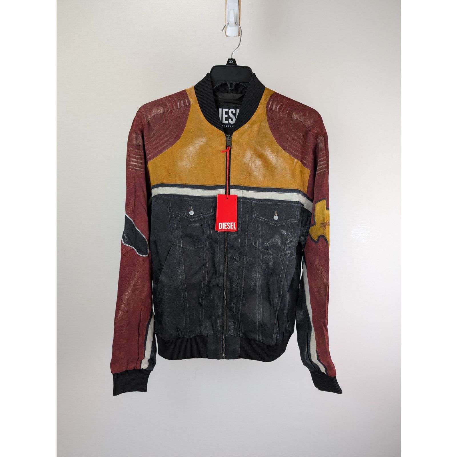 Diesel o1rshd1 J-Moll printed bomber jacket black, red, and yellow Size US L / EU 52-54 / 3 - 1 Thumbnail