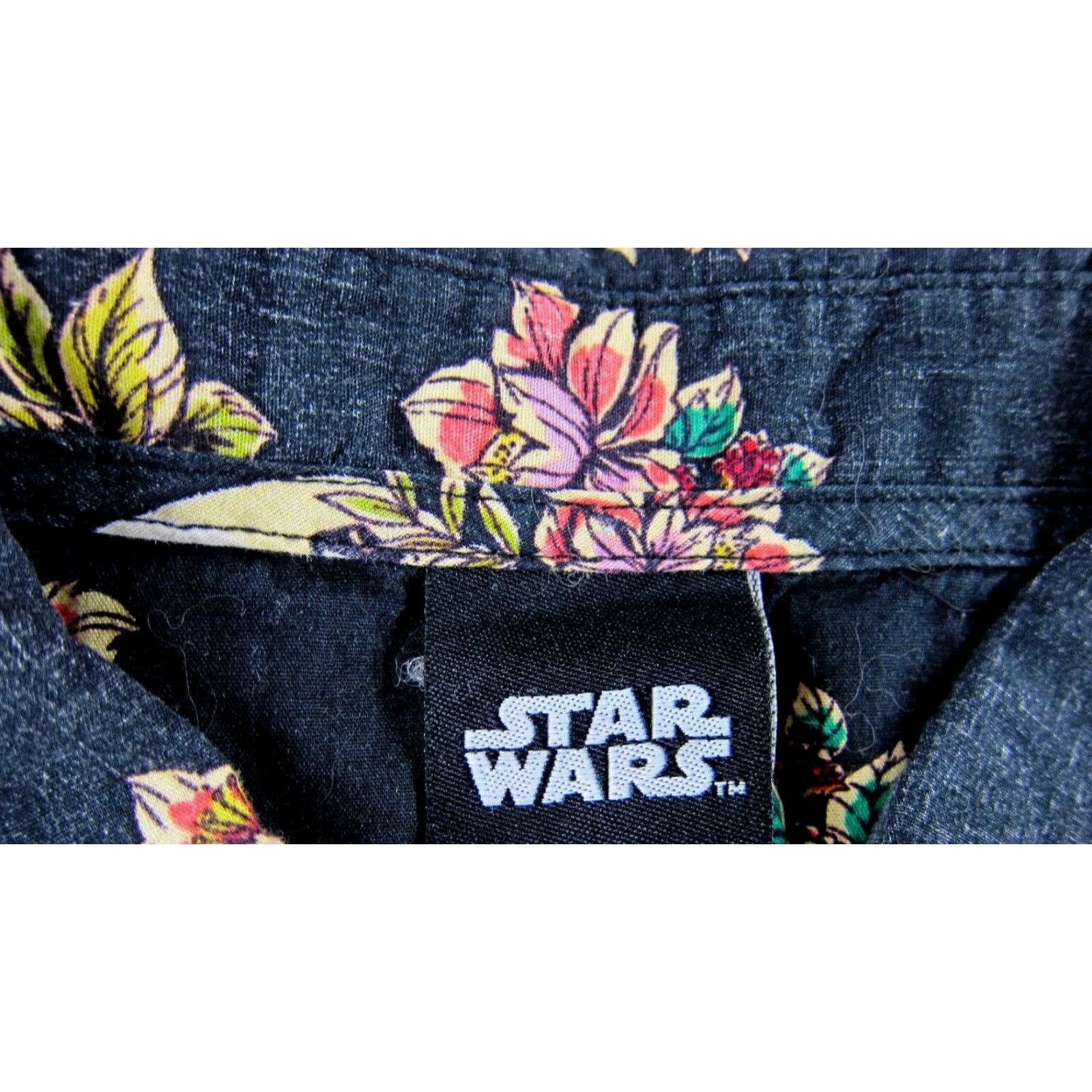 Star Wars VINTAGE Star Wars Lucas Film Black Pink Floral Button Up Short Sleeve Hawaiian Shirt L Size US L / EU 52-54 / 3 - 3 Thumbnail