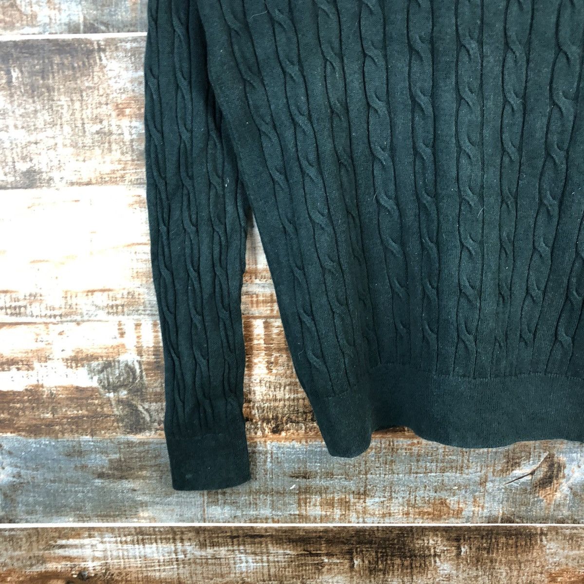 Homespun Knitwear × Japanese Brand Uniqlo japan Green cable Knitwear #A2181 Size M / US 6-8 / IT 42-44 - 7 Thumbnail