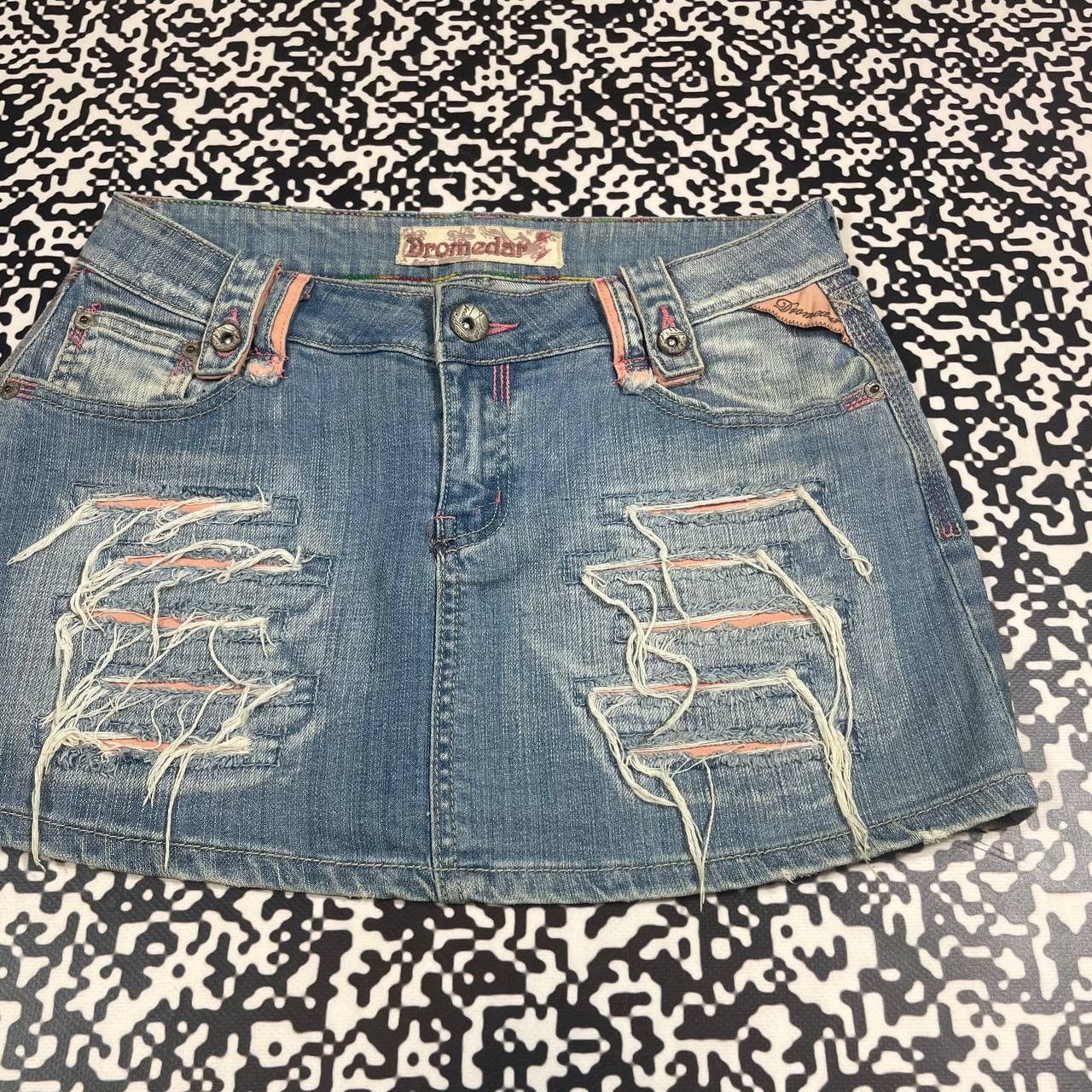 Japanese Brand Vintage Y2K Japanese Distressed Retro Style Mini Skirt Style Size 29" - 7 Thumbnail