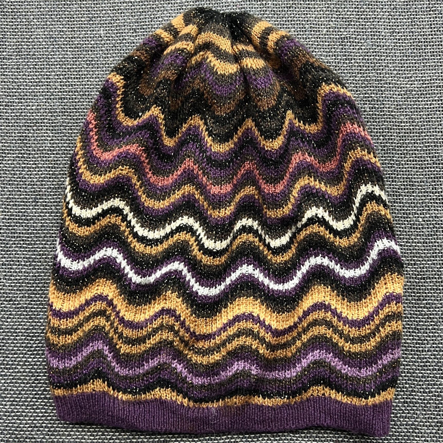 Missoni MISSONI x LINDEX Womens Beanie One Size Zig Zag Wool Blend Beanie Wool Blend Multicolor Knit Adult Womens Size ONE SIZE - 2 Thumbnail
