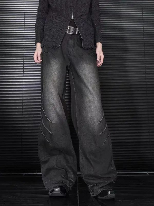 Japanese Brand VIBE High street distressed washed baggy jeans Size US 30 / EU 46 - 2 Thumbnail