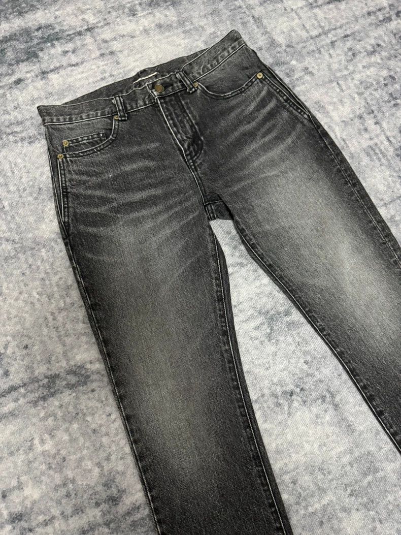 Saint Laurent Paris saint Laurent paris17fw Cat's Paw Black Grey Fringed Beef Size US 28 / EU 44 - 3 Thumbnail