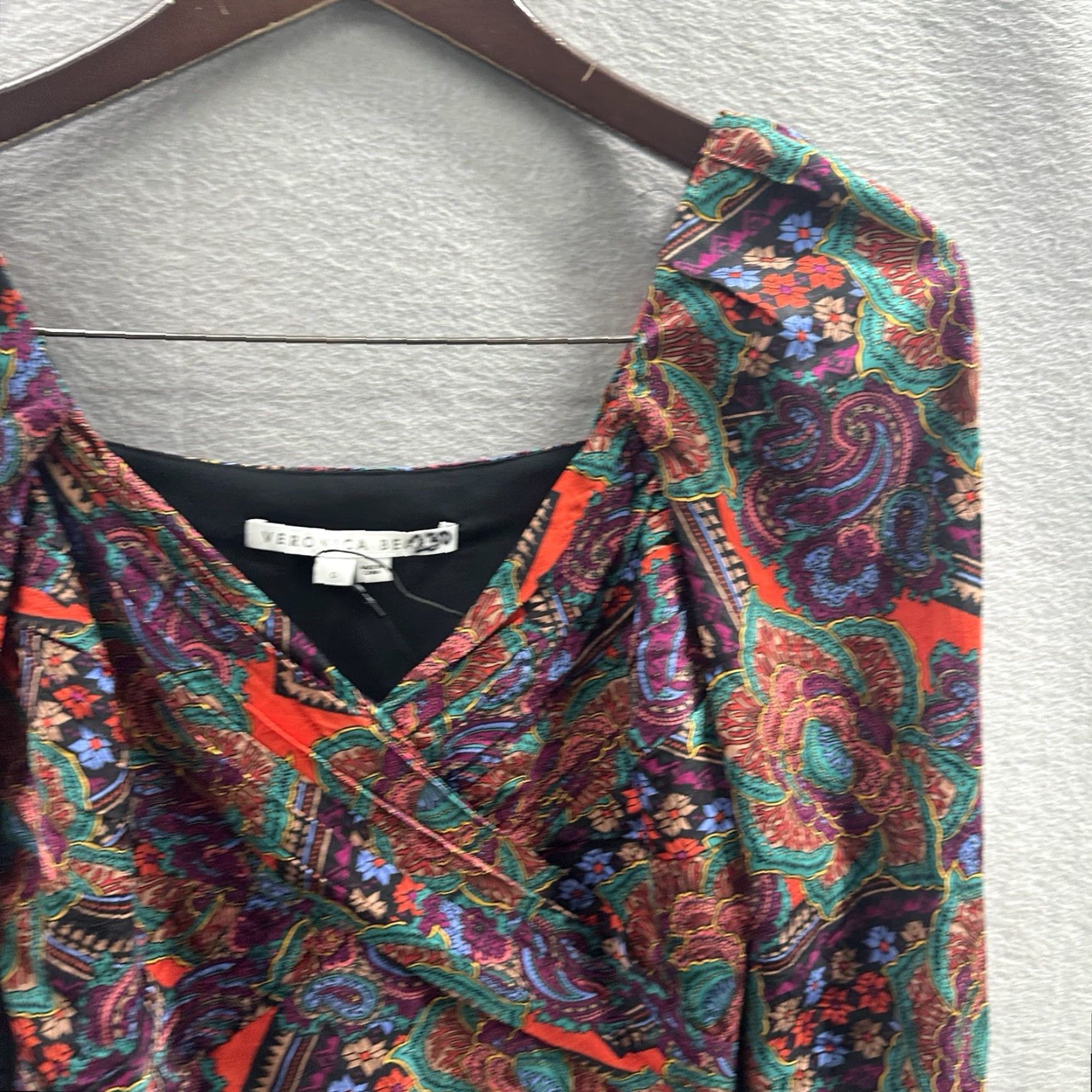 Veronica Beard Veronica Beard Bellino Dress Womens 0 Silk Long Sleeve Paisley Mini Boho Cottage Red Size XS / US 0-2 / IT 36-38 - 5 Thumbnail