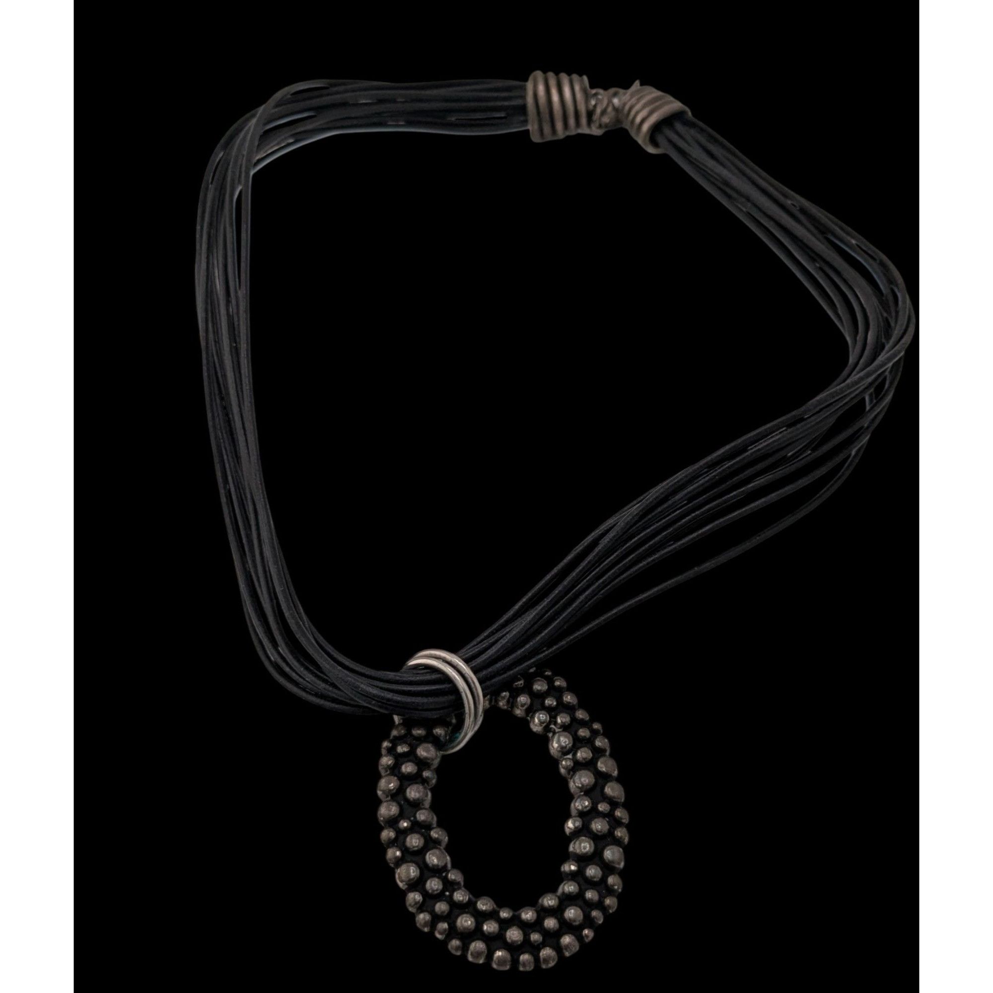 Other Bohemian Black Multi-Strand Necklace With Bubble Textured Ov Size ONE SIZE - 4 Thumbnail