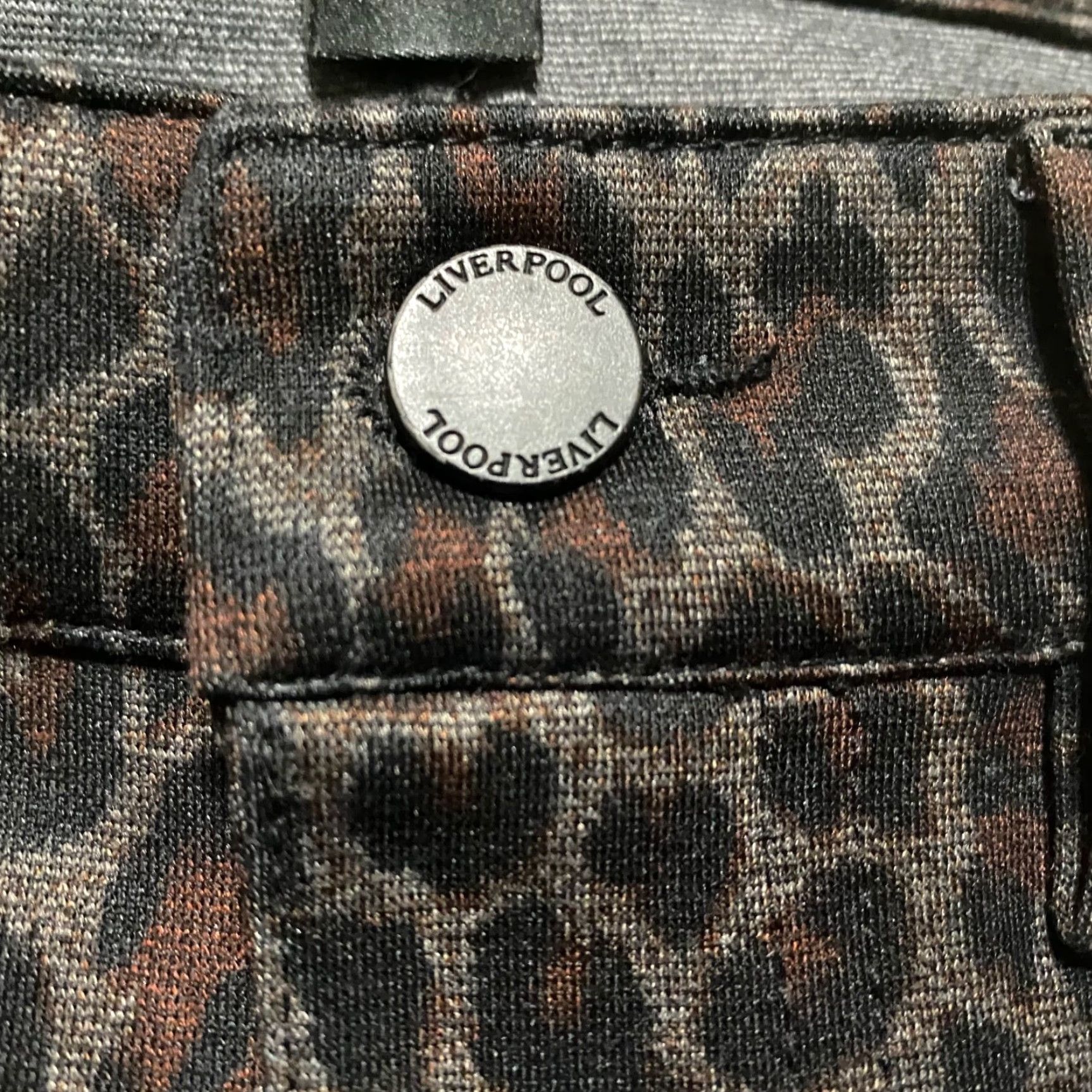 Vintage Liverpool Jeans Pants Womens 2 Brown Cheetah Print Jegging Skinny Mid Rise Ankle 28in Inseam Womens Size 26" / US 2 / IT 38 - 6 Thumbnail