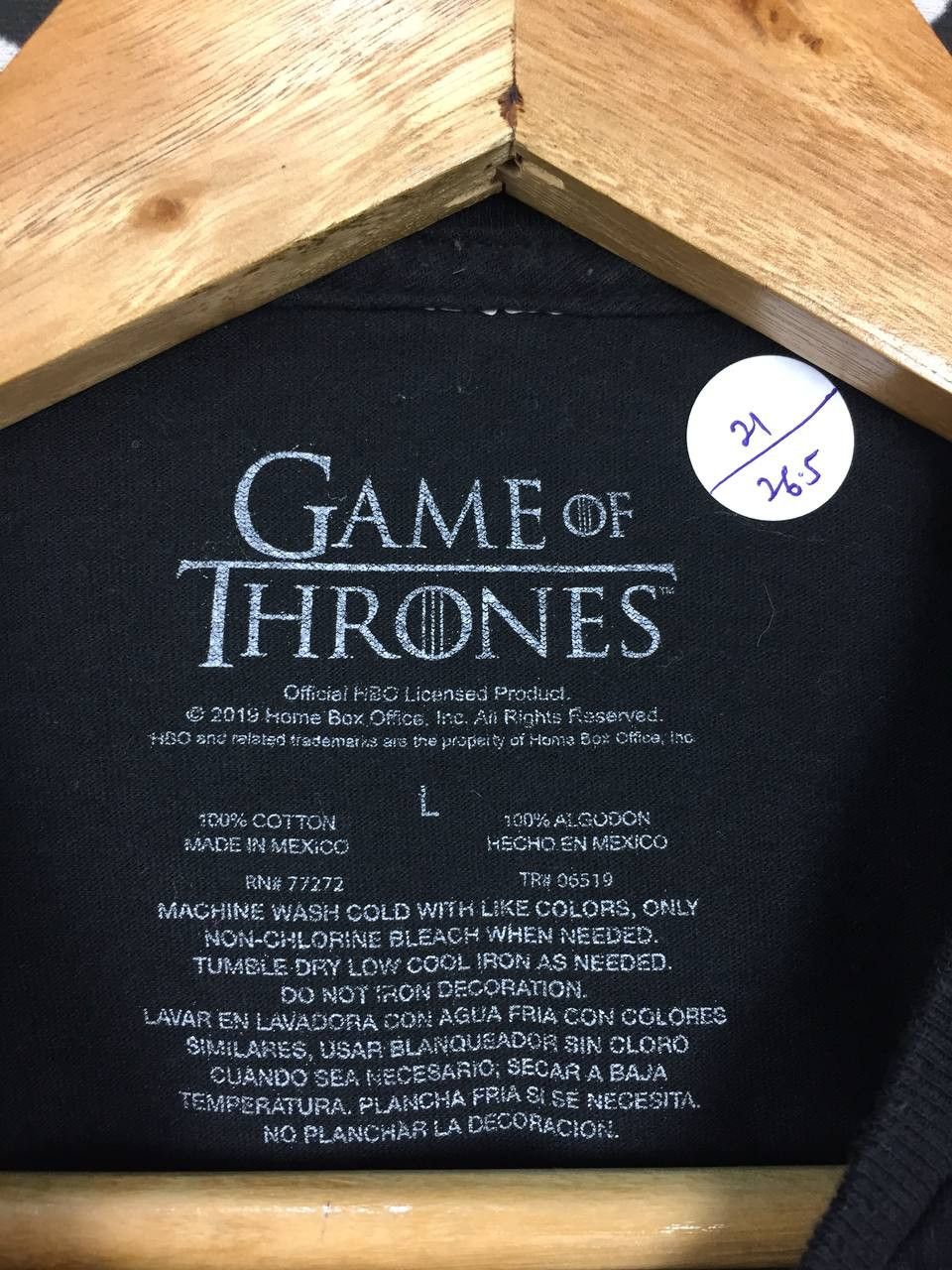 Vintage Games of Thrones TV Series House Targaryen Fire & Blood Tee Size US L / EU 52-54 / 3 - 6 Thumbnail