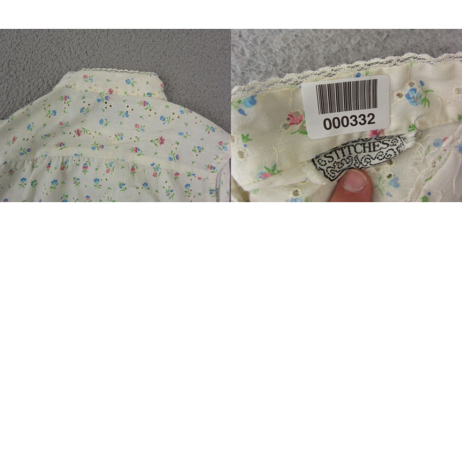 Vintage VINTAGE Stitches Blouse Shirt Womens Small White Floral Sleeveless Collared 90s Flower Casual Lightweight Womens Blouse Size S / US 4 / IT 40 - 9 Thumbnail