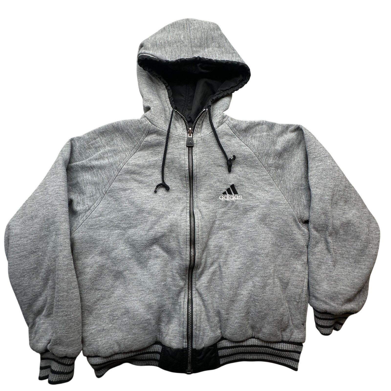 Adidas VTG 90s Adidas Reversible Nylon Jacket Hoodie Mens Medium Size US M / EU 48-50 / 2 - 3 Thumbnail