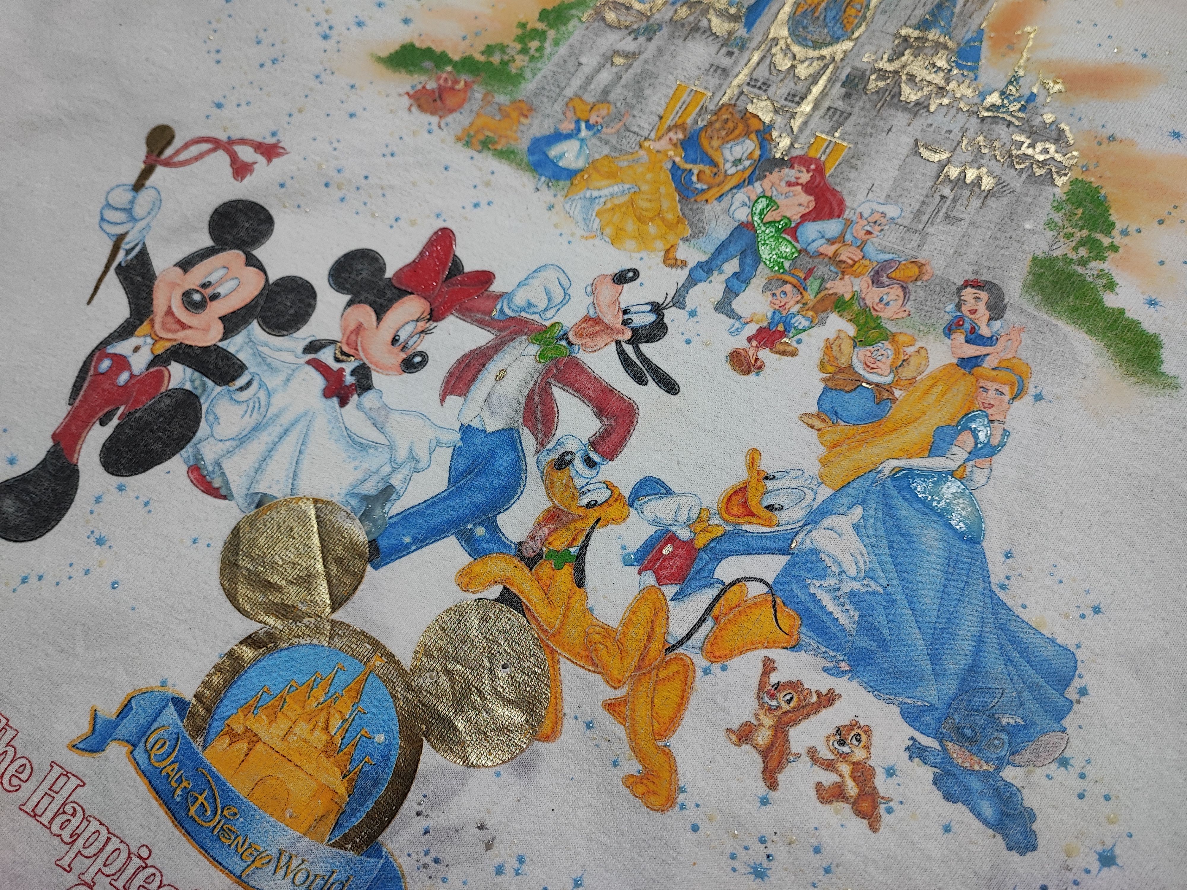 Disney Vintage Hollywood Mickey White Tshirt Full Character Size US XXL / EU 58 / 5 - 8 Thumbnail