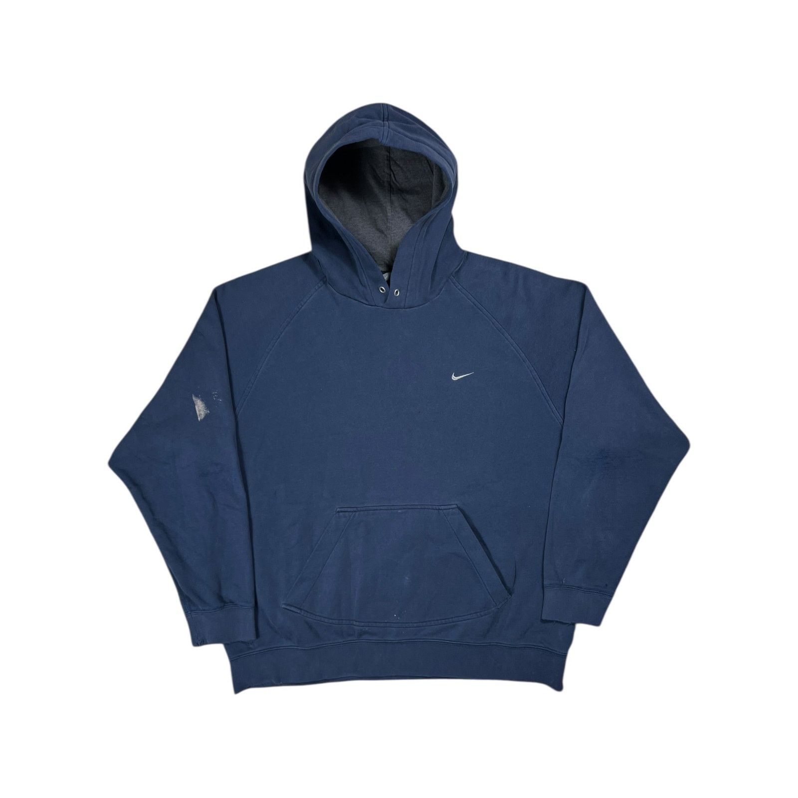 Nike × Vintage Vintage Y2K Nike mini swoosh navy faded hoodie (XL) Size US XL / EU 56 / 4 - 1 Thumbnail