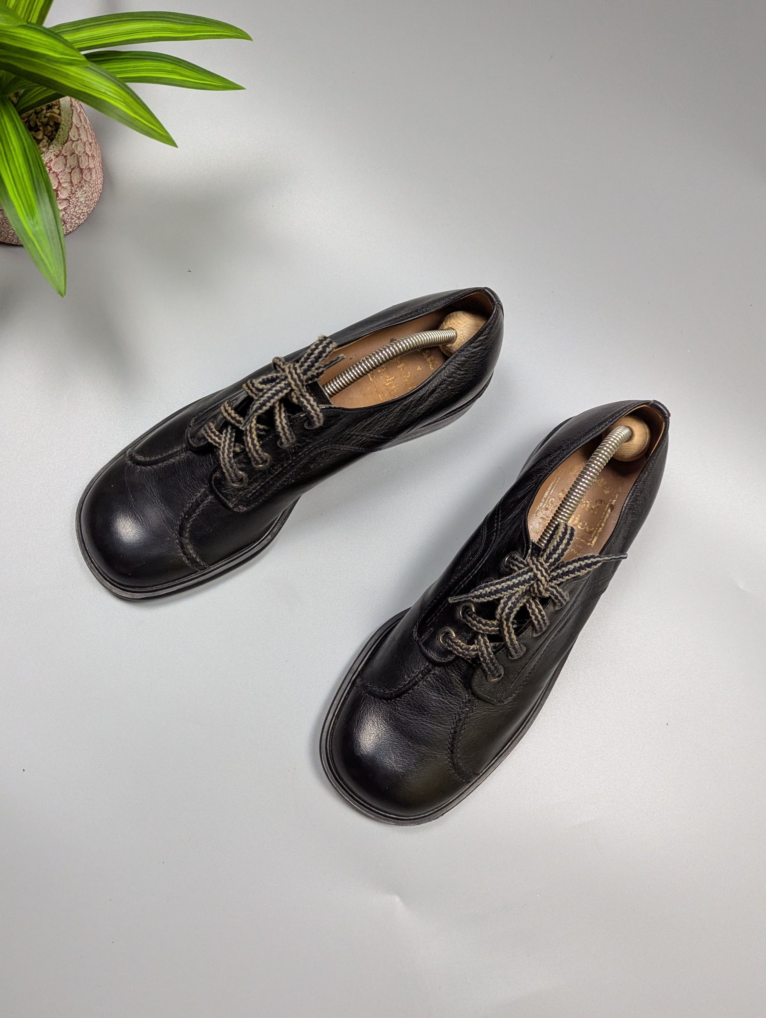 Vintage Vintage Gallus 70s 80s Black Leather Chunky Wide Toe Shoes Size US 9 / EU 42 - 4 Thumbnail