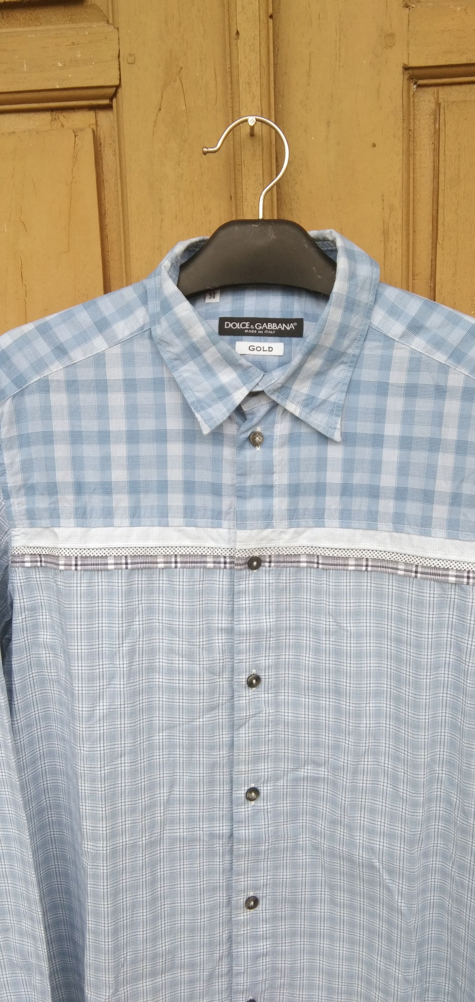 Dolce & Gabbana D&G gold blu plaid shirt button up Size US M / EU 48-50 / 2 - 2 Thumbnail