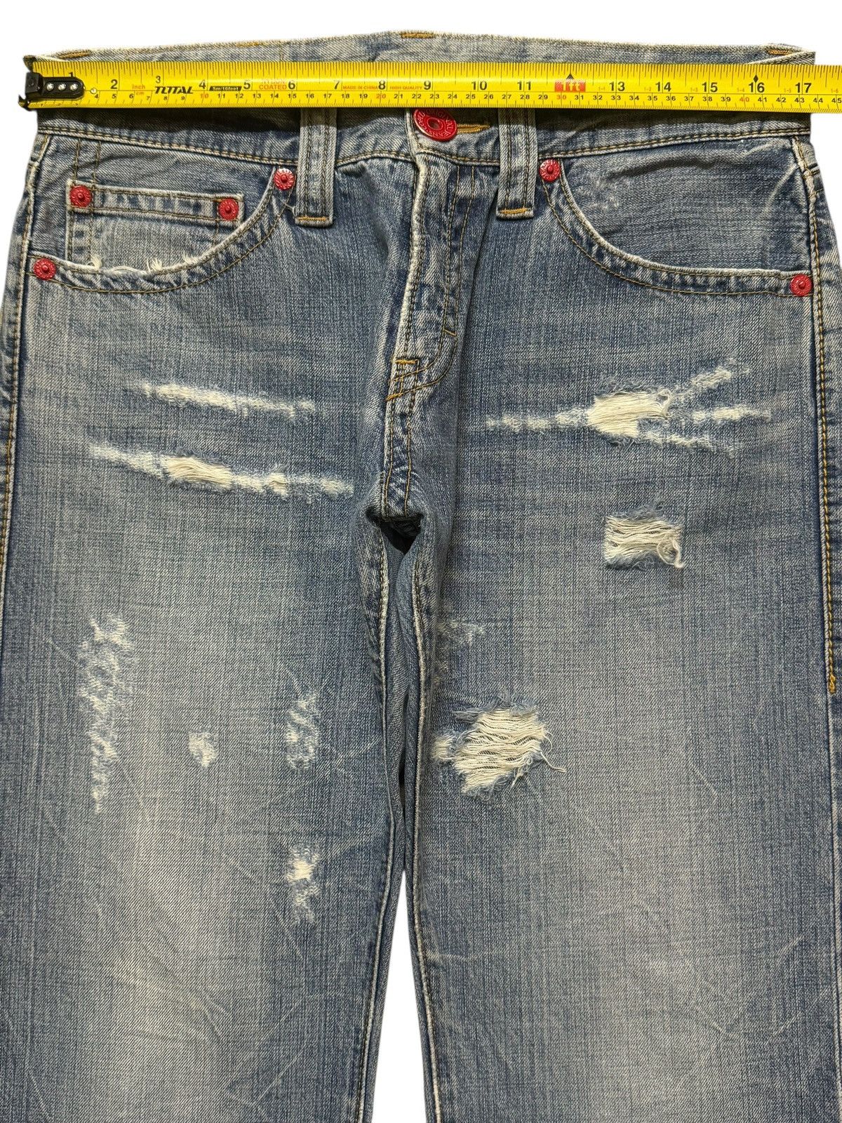 14th Addiction Vintage Japanese Brand Blue Thunder Wash Distressed Wide Leg Size US 34 / EU 50 - 8 Thumbnail