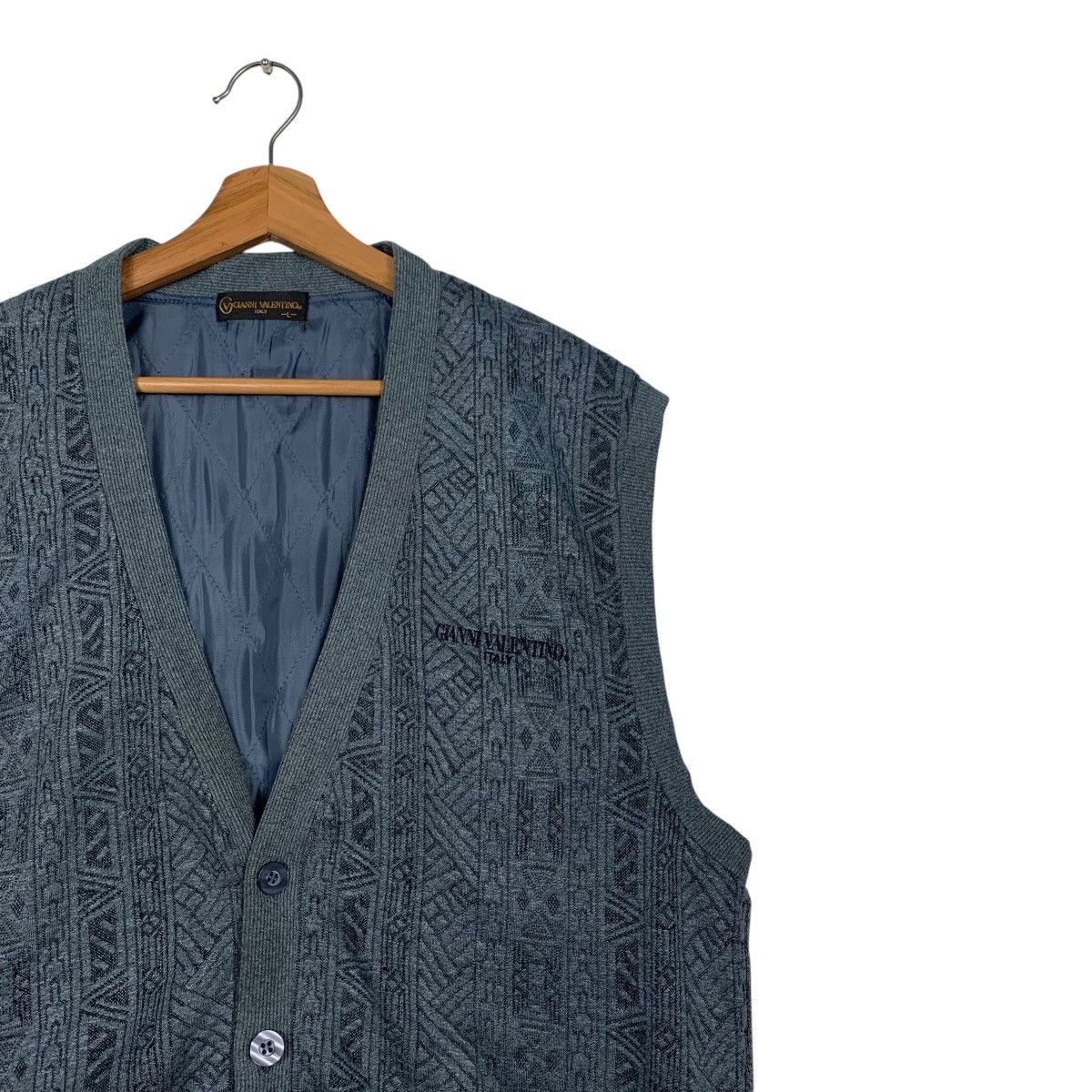 Gianni Valentino Vintage GIANNI VALENTINO Art Print Sweater Vest #1729-C77 Size US L / EU 52-54 / 3 - 4 Thumbnail