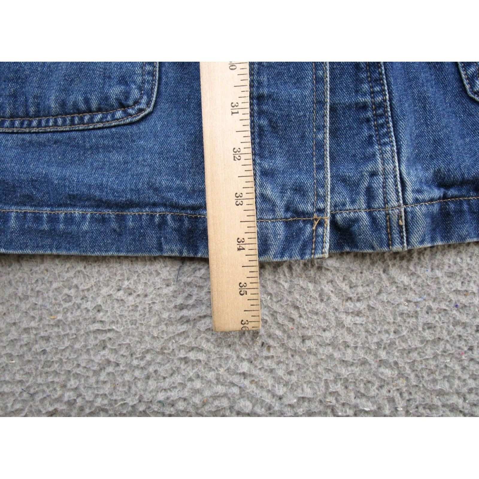 Vintage Original TY Wear Jacket Women's Size L Blue Denim Casual 90s Toggle Button Up Long Sleeve Coat Jacket Mens Womens 90s Style Basic Jacket Size L / US 10 / IT 46 - 5 Thumbnail