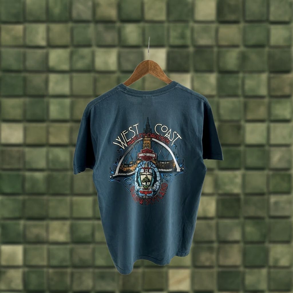 Harley Davidson VINTAGE Harley-Davidson T-Shirt Men M Blue 3d Emblem Logo 80s 90s Biker Streetwear Shirt Mens Size US M / EU 48-50 / 2 - 1 Thumbnail
