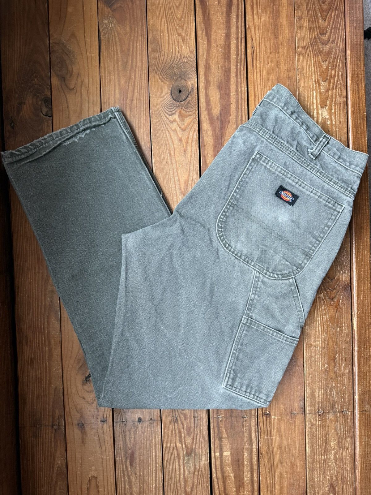 Dickies Vintage 90s Dickies Green Faded Distressed Work Pants Size US 34 / EU 50 - 1 Thumbnail