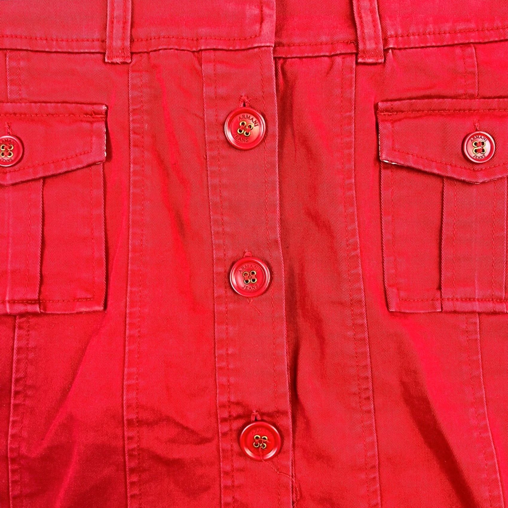 Armani ARMANI Womens Skirt Red UK 12 W32 Utility Cargo Style Designer Y2K 00s Size 34" / US 12 / IT 48 - 6 Thumbnail