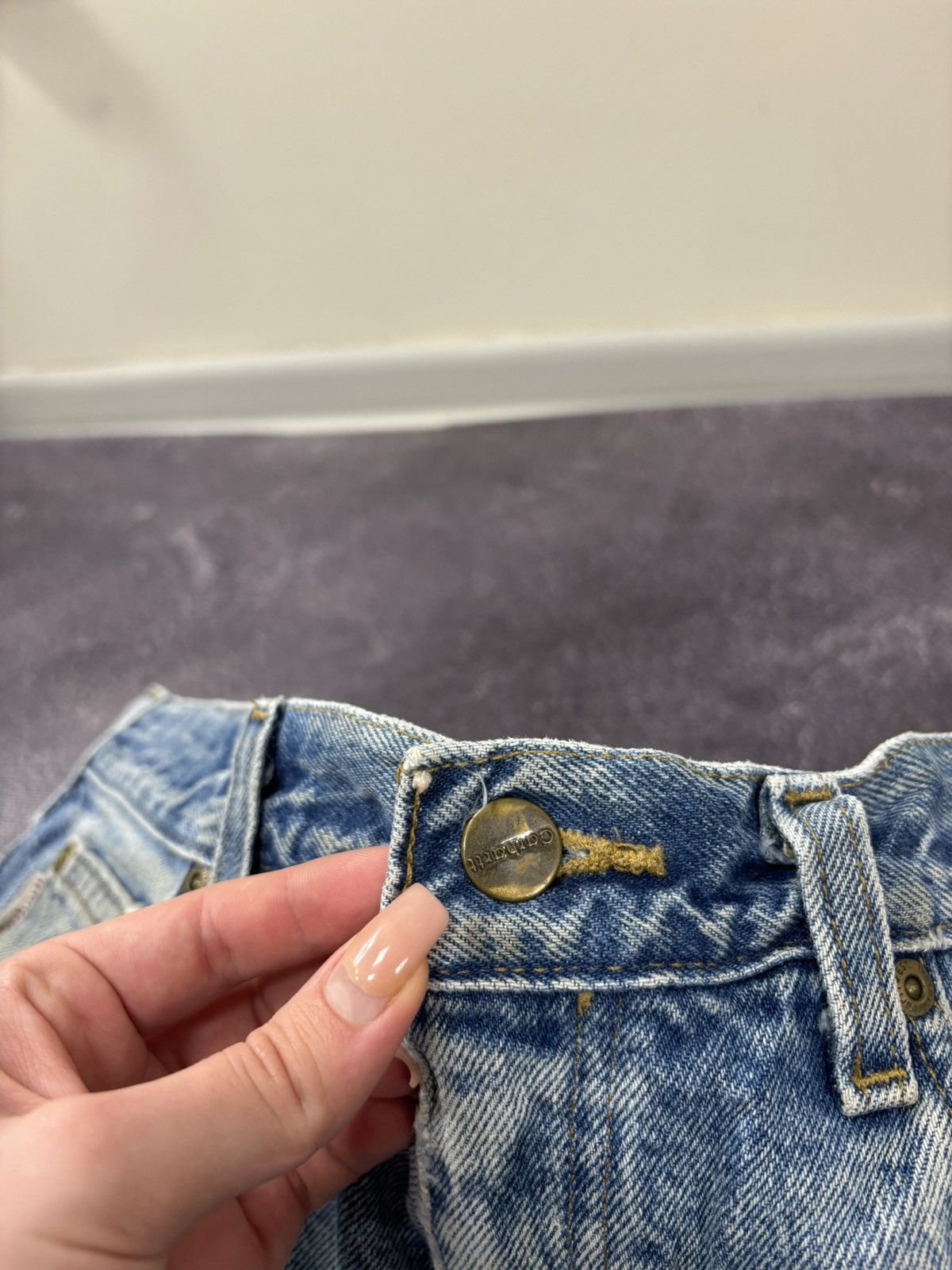 Carhartt Vintage 90s Carhartt Blue Denim Insulated Hype Baggy Jeans Size US 34 / EU 50 - 17 Thumbnail