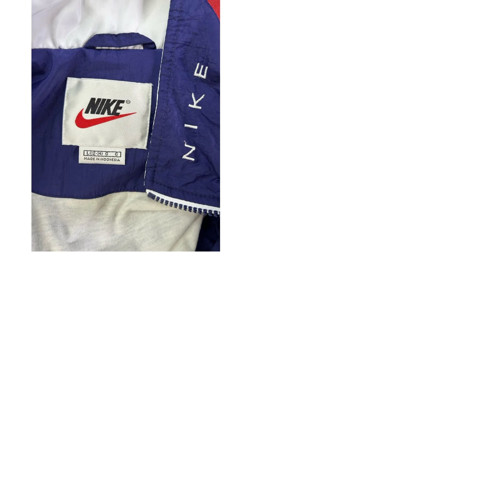 Nike VINTAGE Nike Nylon Track Suit Set Shirt Men L Blue Teal White 1990s Size 42R - 9 Thumbnail