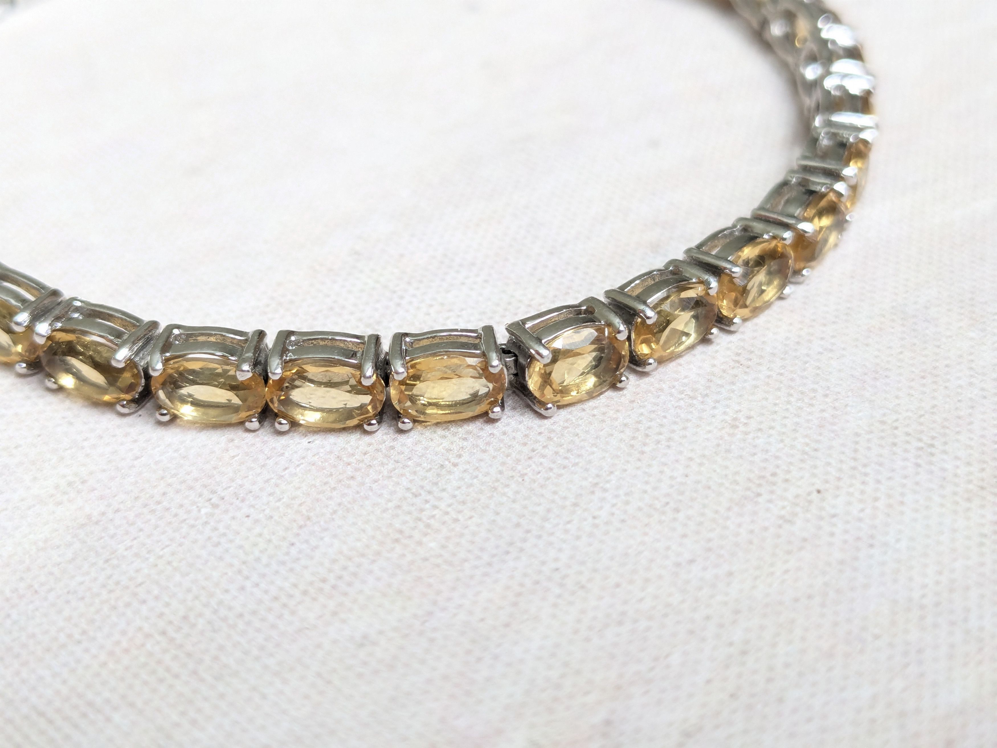 Sterling Silver Sterling Silver Tennis Bracelet Yellow Citrine Oval 8 Size ONE SIZE - 9 Thumbnail