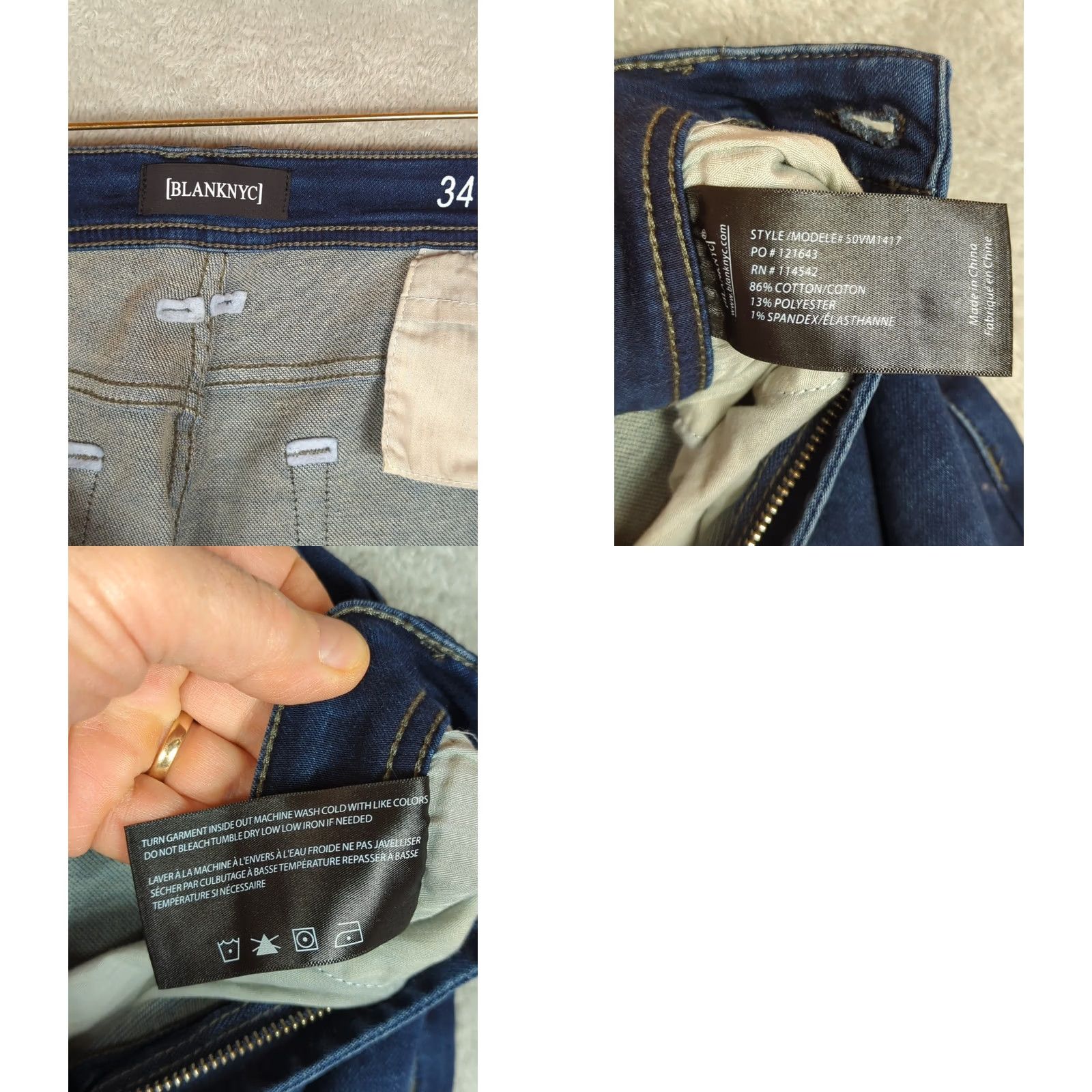 Vintage BLANKNYC Men's Wooster Slim Fit Jeans Size 34 dark wash stretch Straight leg Size US 34 / EU 50 - 10 Thumbnail