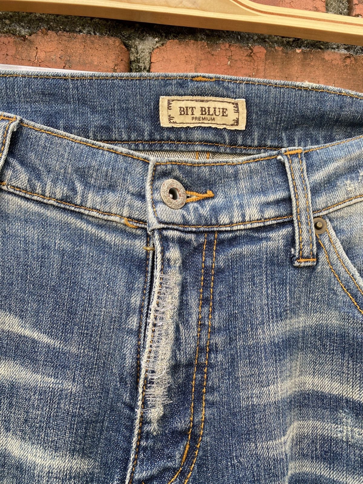 Japanese Brand W34x33 distressed Bit Blue japanese brand denime Size 34" / US 12 / IT 48 - 4 Thumbnail